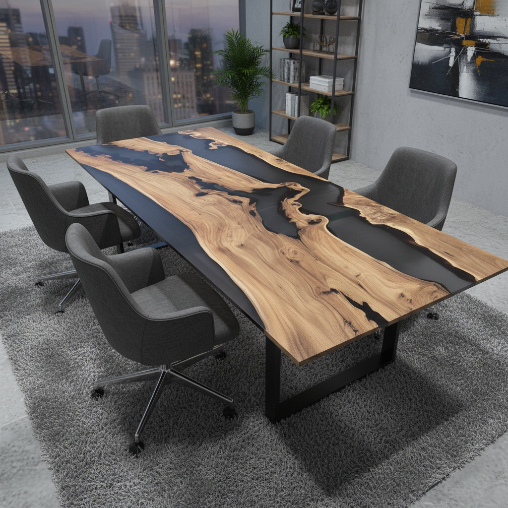 카페우드슬랩테이블