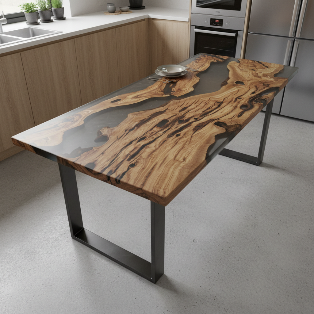 카페 원목레진우드슬랩테이블