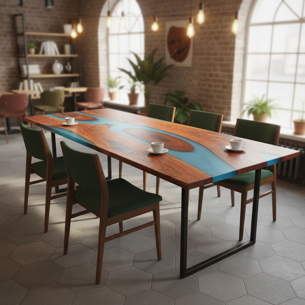 카페테이블  원목레진우드슬랩테이블