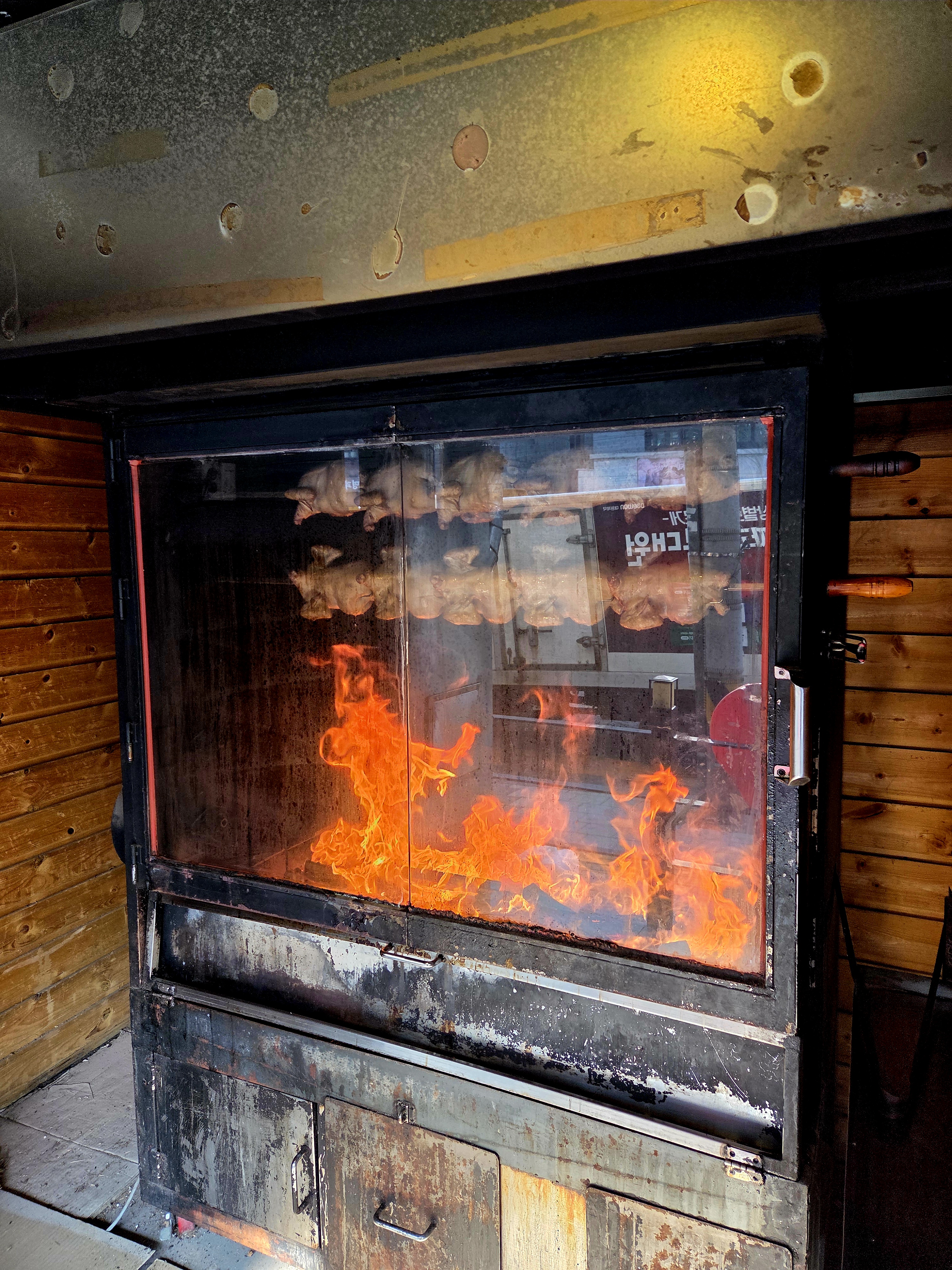 장작구이 기계(가스겸용)팝니다.
