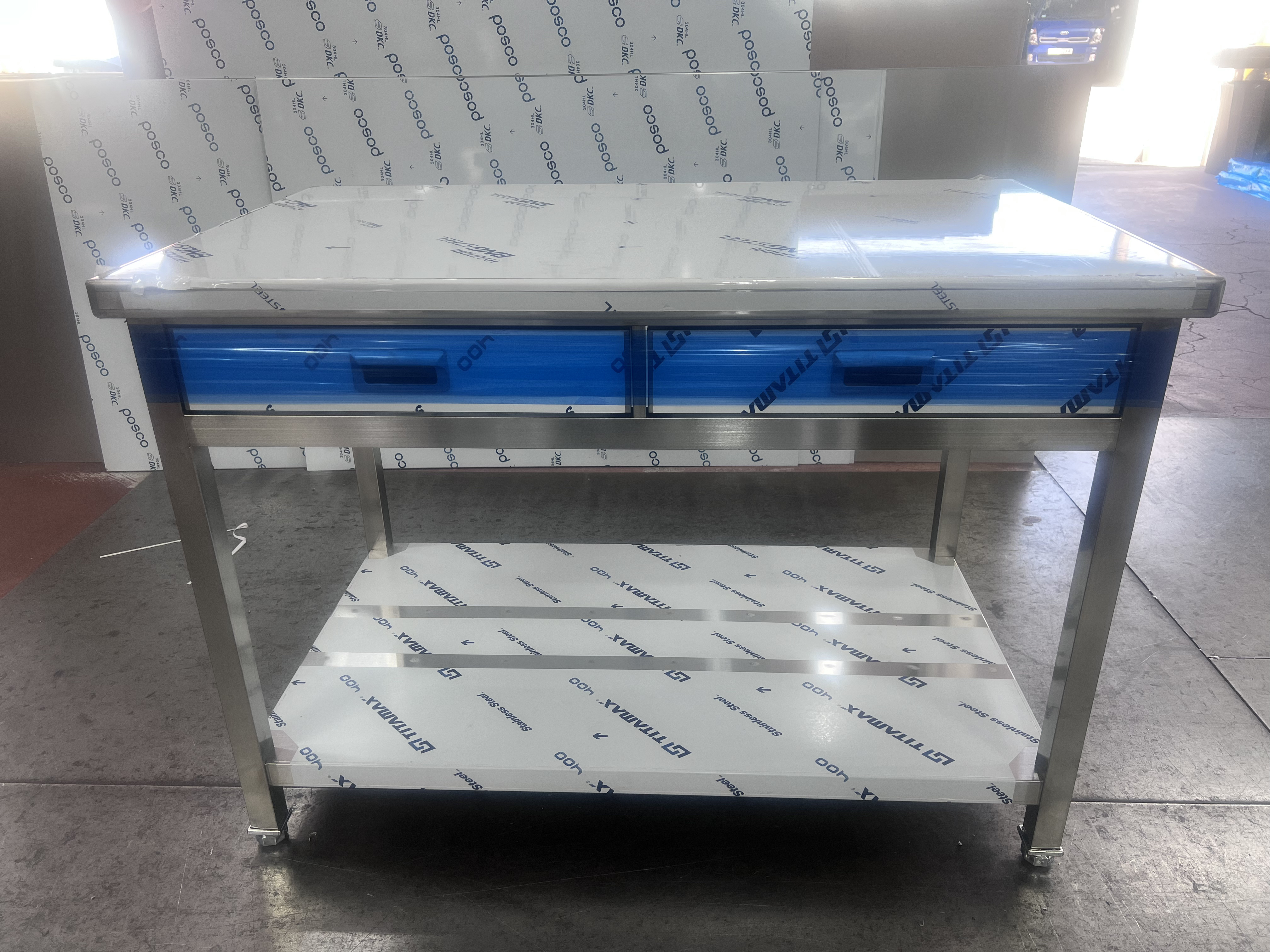 (새상품)스텐 작업대 2단 선반