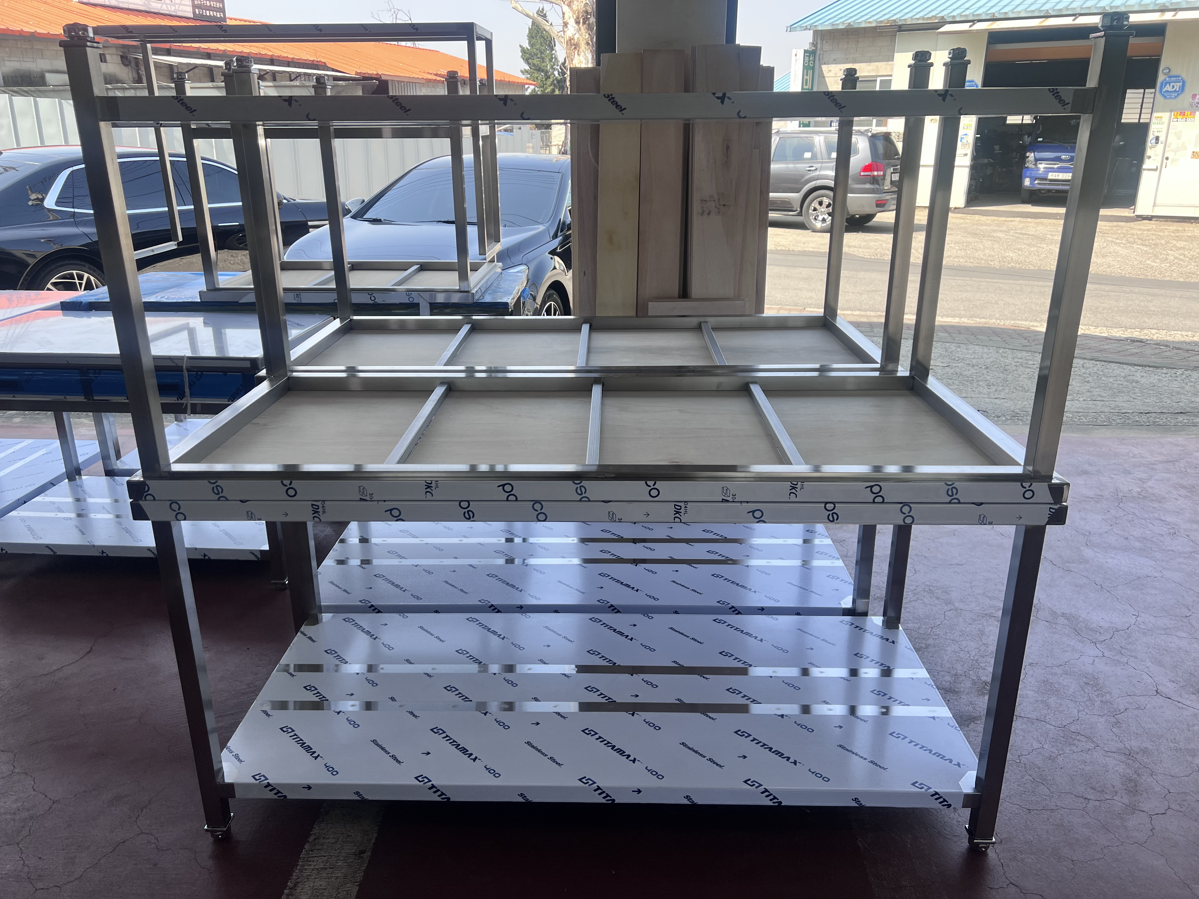 (새상품) 스텐304 2단 선반 작업대