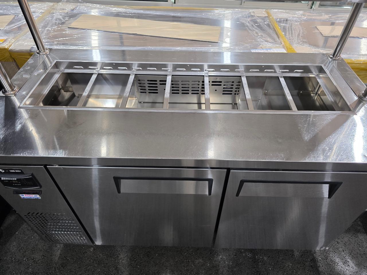 터보에어 반찬냉장고 앞작업대 KHR15-2R +상부선반 포함