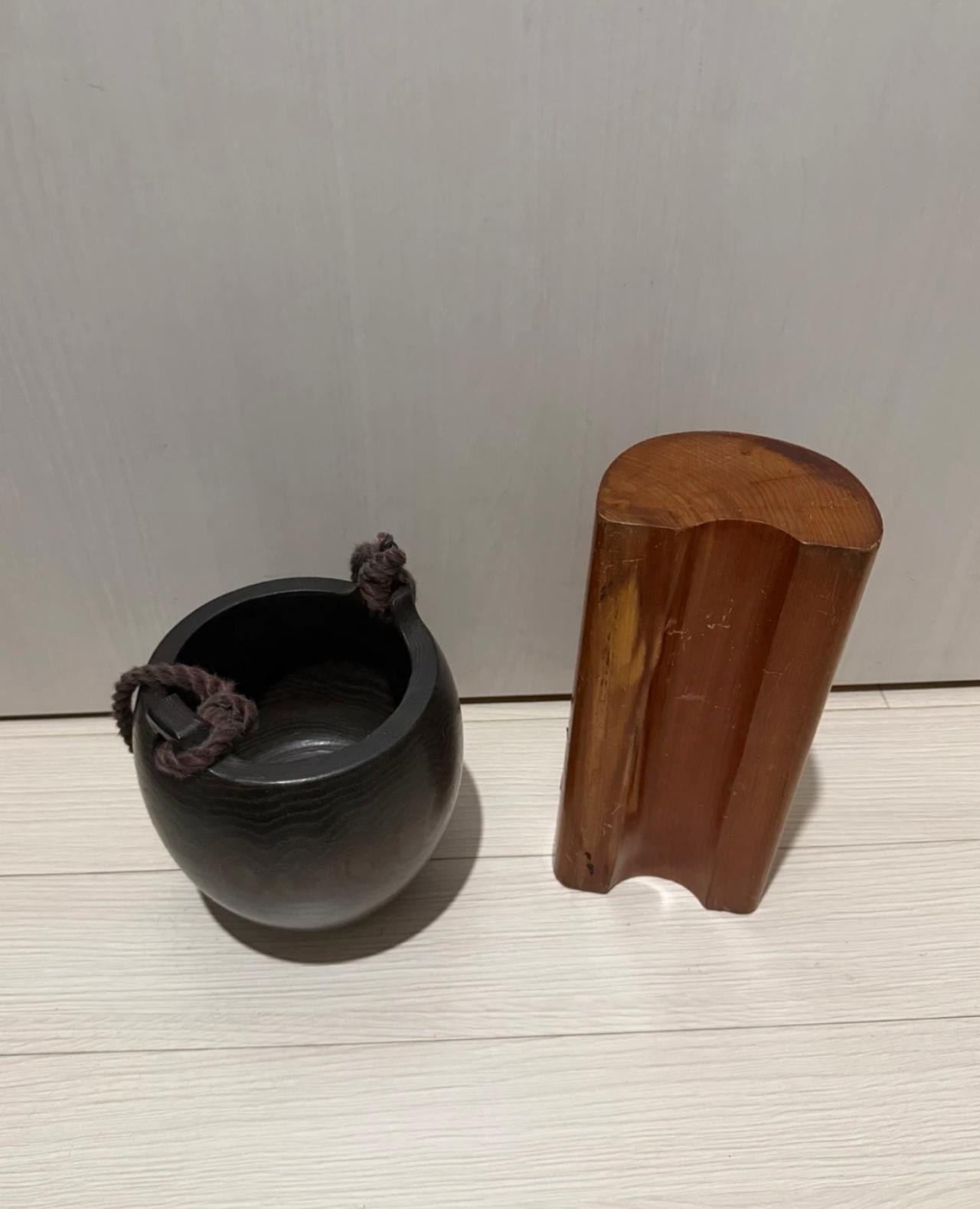 빈티지 목침 나무통 2개 일괄 3