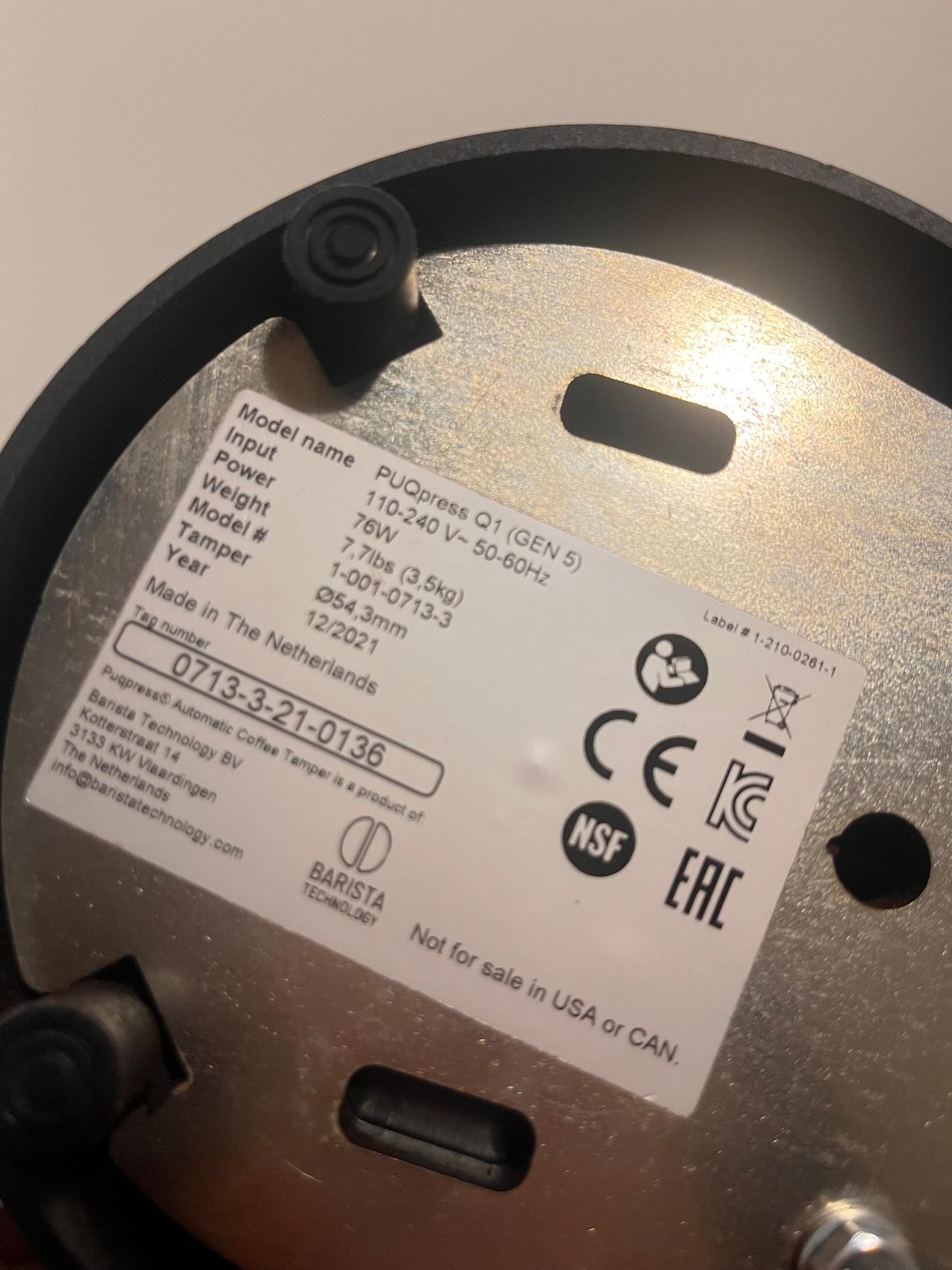 PUQ GEN5 푹프레스 오토 자동 탬핑기 블랙 54mm 3